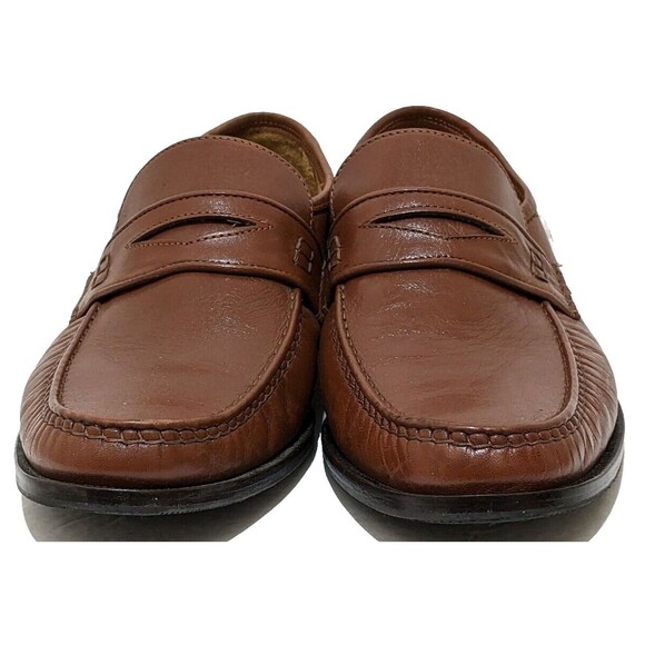 Linea Uomo Di Mario Loafers US 12 EU 45 Cognac Italy Worn Gently - Picture 3 of 11